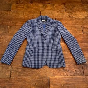 Altuzarra Fenice blue gingham seersucker blazer size 38